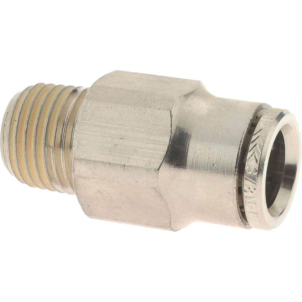 Norgren 121250628 Push-To-Connect Tube to Male & Tube to Male BSPT Tube Fitting: Adapter, Straight, 1/4" Thread, 3/8" OD 