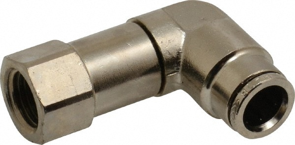 Norgren 124480628 Push-To-Connect Tube to Female & Tube to Female NPT Tube Fitting: Pneufit Banjo Adapter, 1/4" Thread, 3/8" OD Image