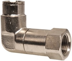 Norgren 124480738 Push-To-Connect Tube to Female & Tube to Female NPT Tube Fitting: Pneufit Swivel Female Elbow, 3/8" Thread, 1/2" OD Image