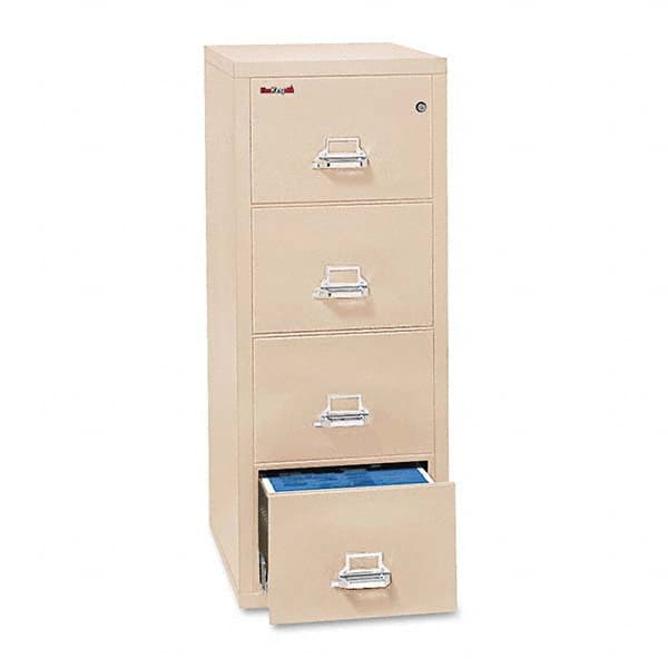 Vertical File Cabinet: 4 Drawers, Steel, Parchment