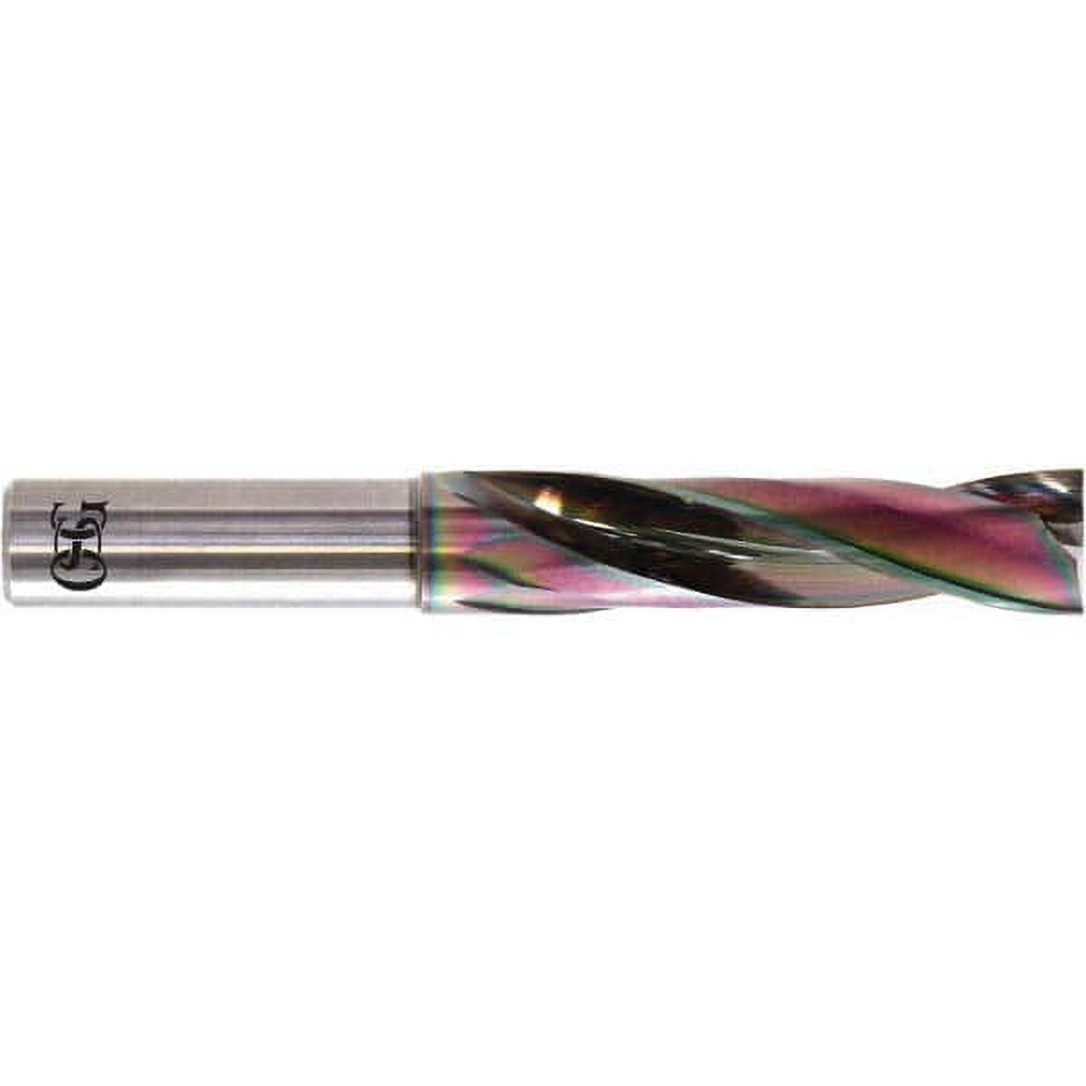 Screw Machine Length Drill Bit: 10.70 mm (0.4213) Dia, 180 deg, Solid Carbide - Multi-layer Finish, 90.00 mm OAL, Right Hand Cut, Regular Spiral Flute, Straight Shank, Series 5700