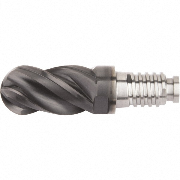 Kennametal 1/2" Mill Diam, 3/4" LOC, Solid Carbide Ball End Mill Head