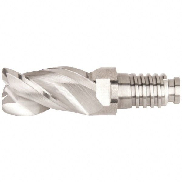 Corner Radius End Mill Head: 1" Dia, 3 Flutes