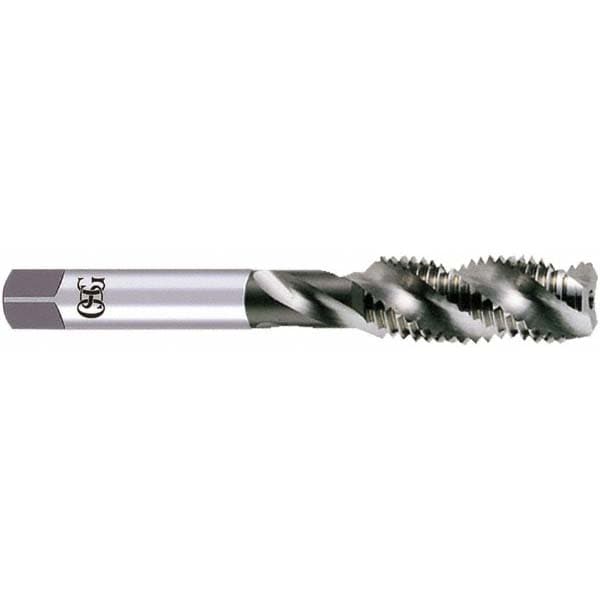 #3-48 UNC, 2 Flute, 50° Helix, Bottoming Chamfer, Bright Finish, High Speed Steel Spiral Flute STI Tap
