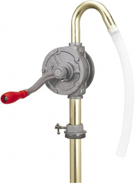 Lumax Rotary Hand Pump: 0.07 gal/TURN, Oil Lubrication, Aluminum & Steel - for 15 to 55 Gal Container | Part #LX-1318