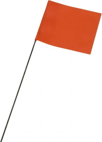 100 Piece 18" Orange PVC Blank Disposable Surveyor Safety Boundary Marking Flag 