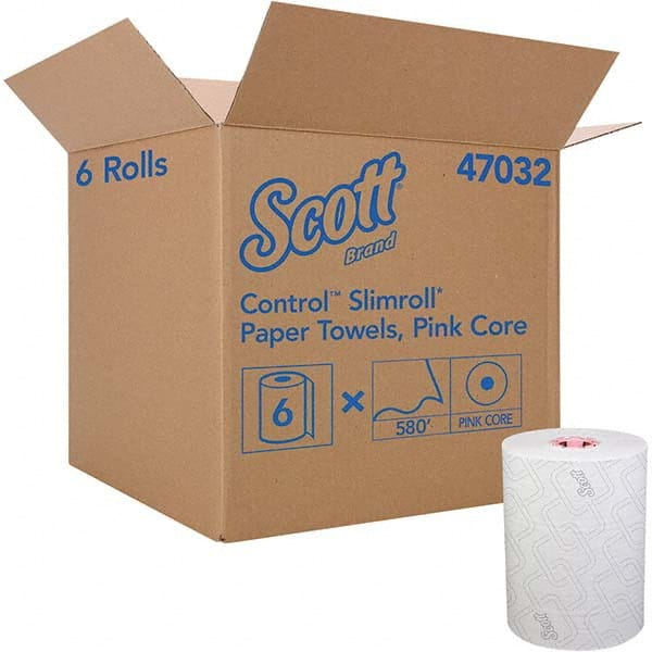 Scott 47032 Case of (6) 580 Hard Rolls of 1 Ply White & Pink Paper Towels 