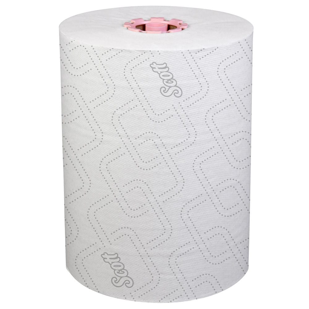 Paper Towels: Hard Roll, 6 Rolls, 1 Ply, Recycled Fiber, Pink & White