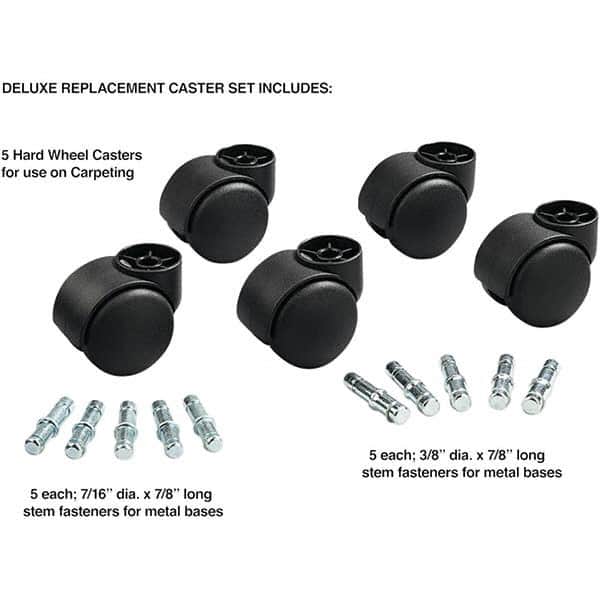 Cushions, Casters & Chair Accessories; Type: Caster Set ; For Use With: Office and Home Furniture ; Color: Matte Black ; Number of Pieces: 1 ; Height (Inch): 6-3/4