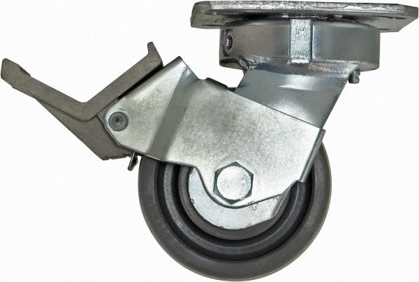 Caster Connection CDP-MSC-115 Swivel Top Plate Caster: Nylon, 4" Wheel Dia, 2" Wheel Width, 1,000 lb Capacity, 5-5/8" OAH 