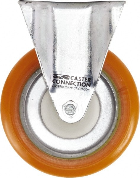 Caster Connection CDP-MSC-147 Rigid Top Plate Caster: Polyurethane, 5" Wheel Dia, 1-1/4" Wheel Width, 450 lb Capacity, 6-1/4" OAH 