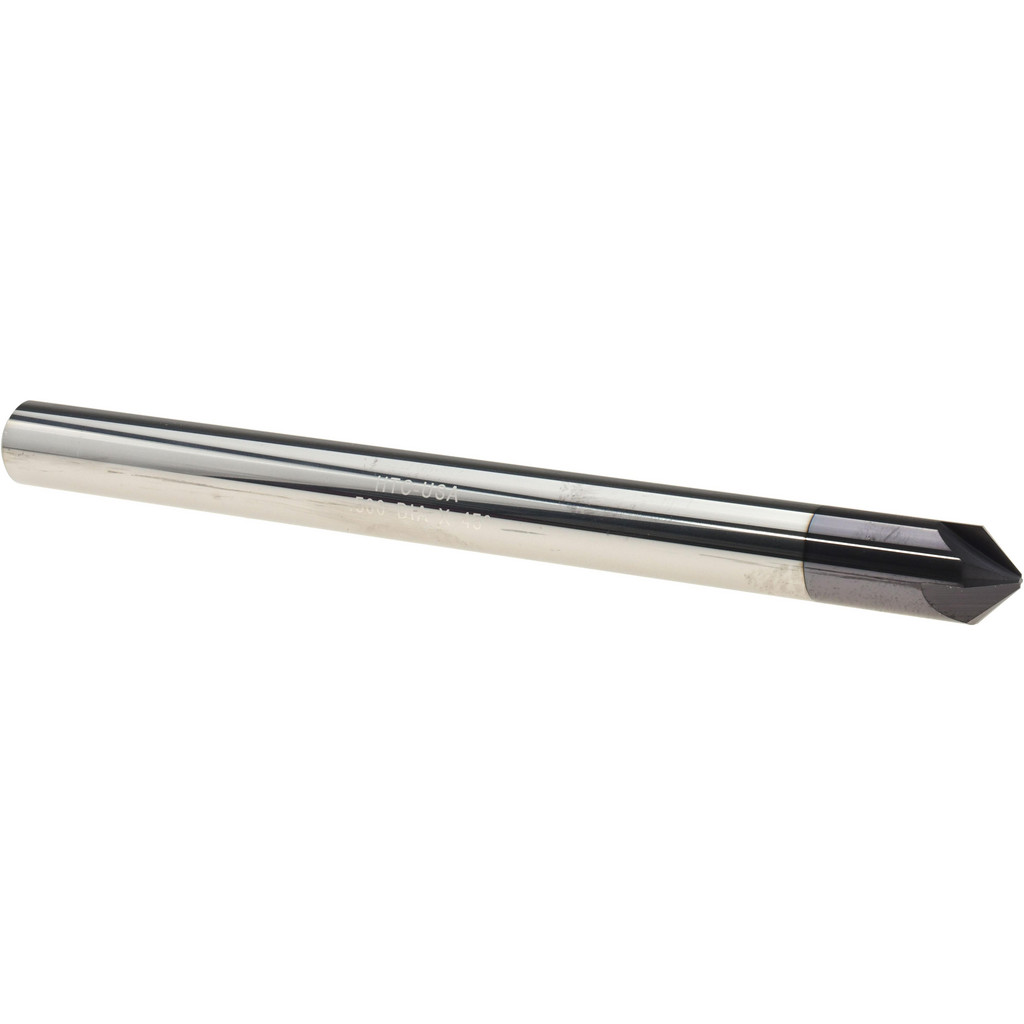 Harvey Tool Chamfer Mill: 1/2" Dia, 90 deg, 4 Flute, 1/2" Shank Dia, Solid Carbide, Single End - 6" OAL, AlTiN Coated | Part #982445-C3