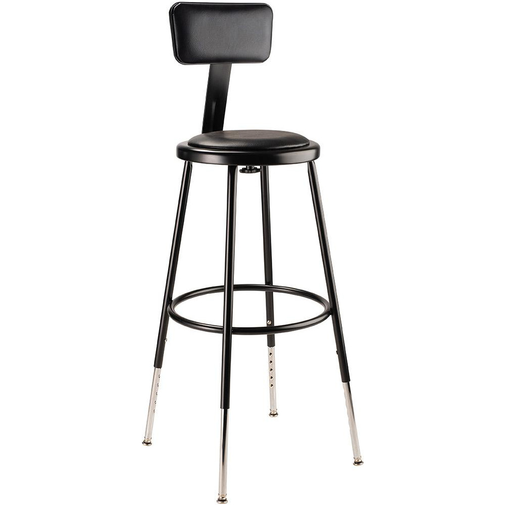 National Public Seating Adjustable Height Stool Vinyl, 14" Seat