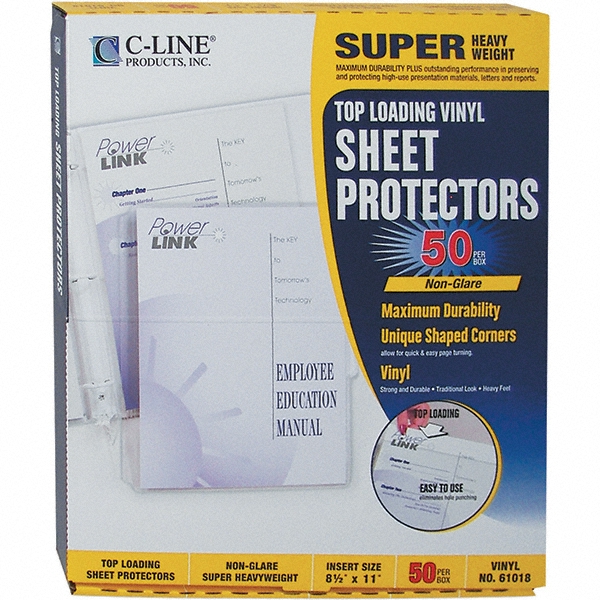 CLINE® 50 Pc Sheet ProtectorRing Binder Clear MSC Industrial