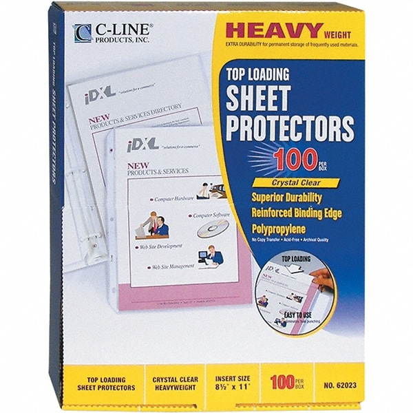 C-LINE - Pack of (100), Clear Sheet Protectors for Ring Binders ...