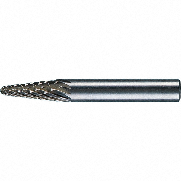 PFERD SL-1, 1/4" Cut Diam, 1/4" Shank Diam, Tungsten Carbide Diamond Cut 14° Taper Burr - 1-15/16" OAL, 5/8" LOC | Part #25133