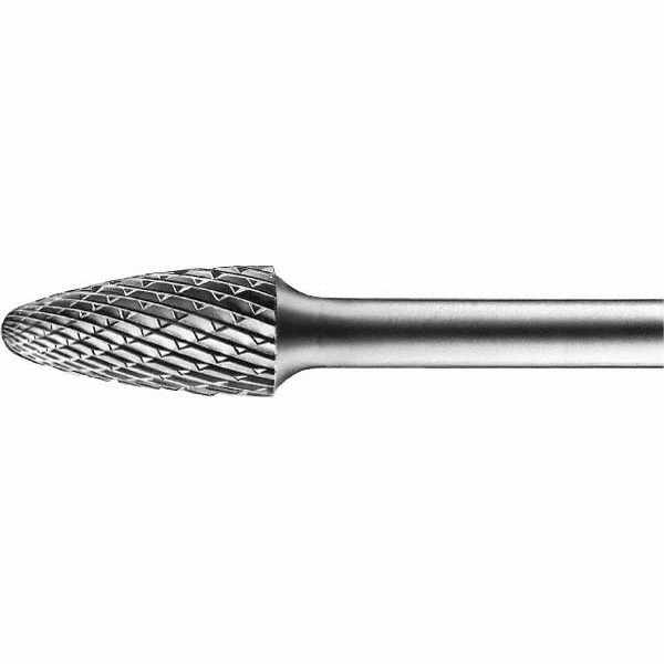 PFERD SF-7, 3/4" Cut Diam, 1/4" Shank Diam, Tungsten Carbide Double Cut Tree w/ Radius Burr - 2-3/4" OAL, 1" LOC | Part #24752