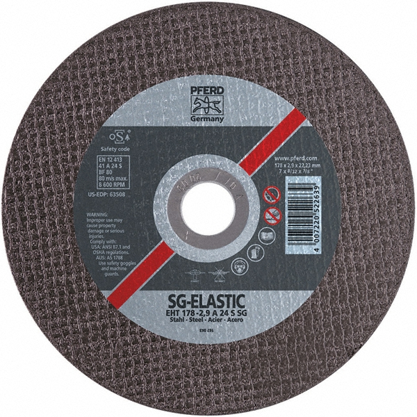 PFERD 7 x 1/8, 7/8" Hole Aluminum Oxide Cutoff Wheel 49164239 MSC