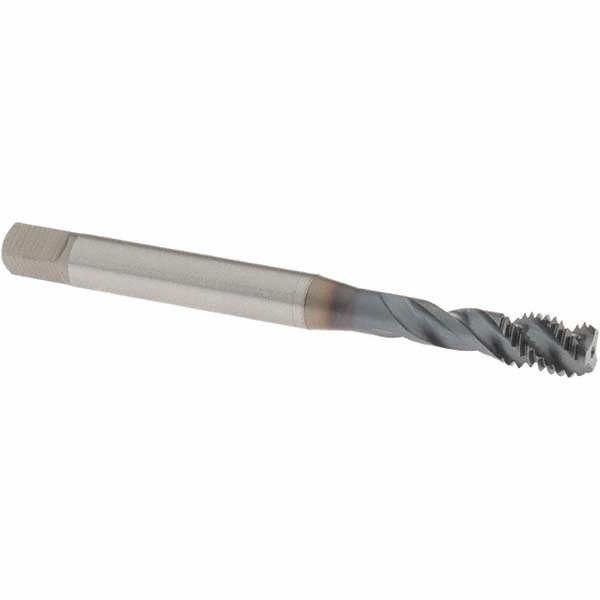 Spiral Flute Tap: M8x1.25 Metric Coarse, 3 Flutes, Bottoming, 6H Class of Fit, Powdered Metal, V Coated