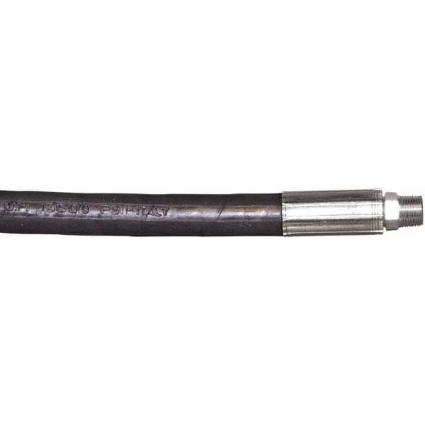 Hydraulic Pump Hose: 3/8" ID, 6' OAL, Rubber