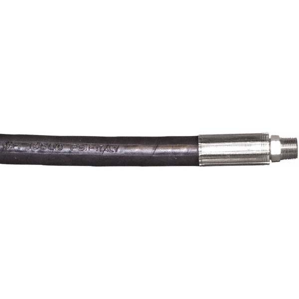 Hydraulic Pump Hose: 3/8" ID, 10' OAL, Rubber