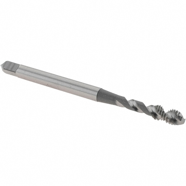 OSG 1303900200 #4-40 UNC, 2 Flute, 50° Helix, Bottoming Chamfer, Bright Finish, High Speed Steel Spiral Flute STI Tap Image