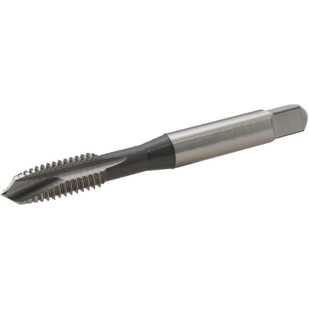 OSG | HY-PRO Spiral Point STI Tap: 1/4-20 UNC, 3 Flute, Plug, High-Speed Steel, Bright/Uncoated Finish - 2-23/32" OAL, 0.6690" Thread Length, H3, 2B