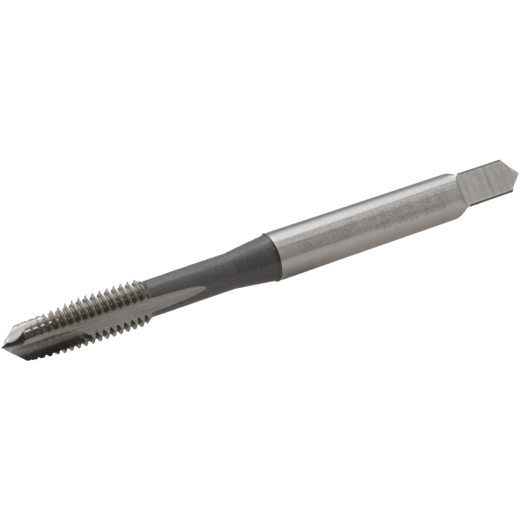 OSG | HY-PRO Spiral Point STI Tap: #8-32 UNC, 3 Flute, Plug, High-Speed Steel, Bright/Uncoated Finish - 2-3/8" OAL, 1/2" Thread Length, H2, 3B Class