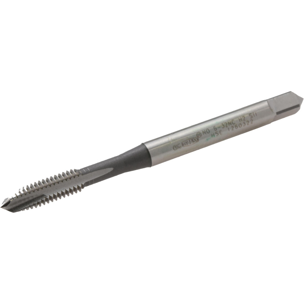 OSG | HY-PRO Spiral Point STI Tap: #6-32 UNC, 3 Flute, Plug, High-Speed Steel, Bright/Uncoated Finish - 2-3/8" OAL, 0.4920" Thread Length, H2, 3B