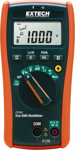 Extech Digital Rms Multimeter Extech - CAT IV, Digital & True RMS Multimeter: 1,000 VAC/VDC | MSC Direct
