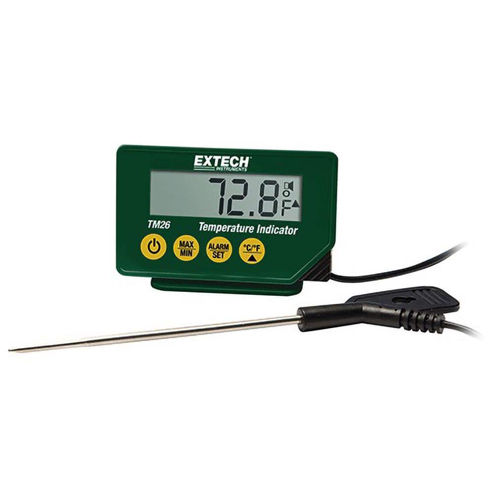 Extech TM26 Digital Solar Powered Digital Thermometer: -40 to 392 ° F, Stainless Steel Probe Sensor 