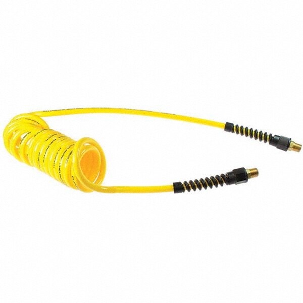 Coiled & Self Storing Hose: 3/8" ID, 10' Long, MNPT
