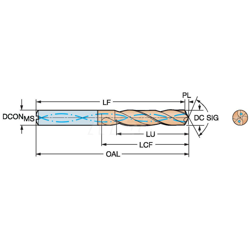 Sandvik Coromant Jobber Drill 6.60 mm Dia, 140 deg Point, Solid