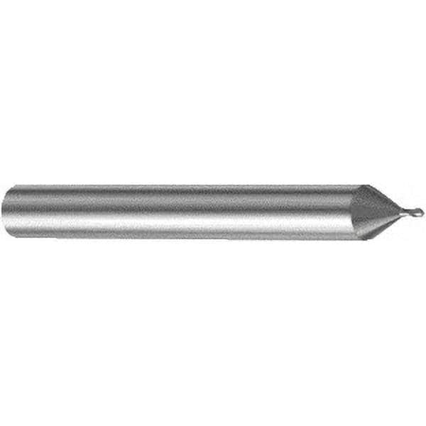 Ball End Mill: 0.60 mm Dia, 0.60 mm LOC, 2 Flute, Solid Carbide