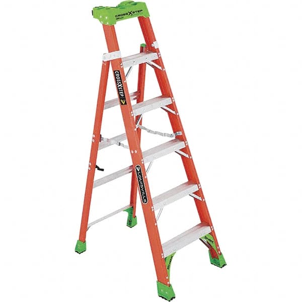 Louisville FXS1506 5-Step Ladder: Fiberglass, Type IA, 6 OAH 