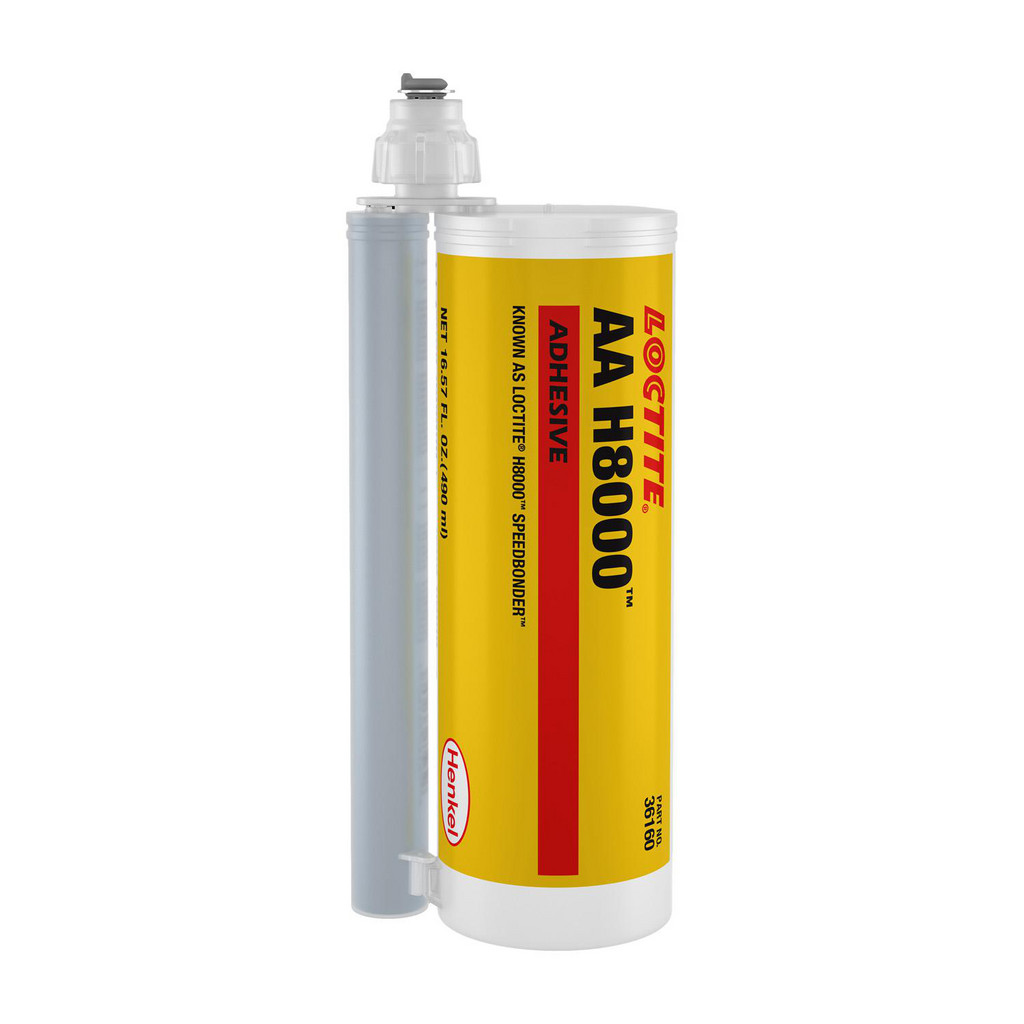Loctite AA H8000 Structural Adhesive, Mixed, 490 ml Dual cartridge - High-performance, high-impact multi-substrate bonder | 8-Pack | Part #411833