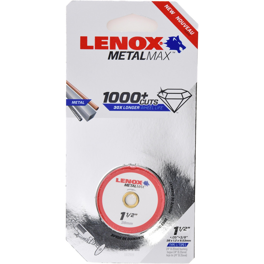 LENOX Metalmax Cut Off Wheel, Diamond Edge, 4-Inch X 3/8-Inch