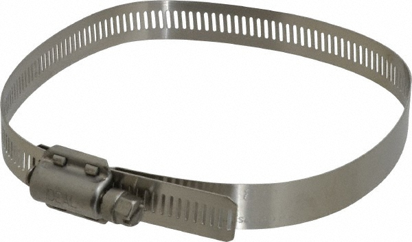 Worm Gear Clamp: SAE 80, 2-7/16 to 5-1/2" Dia, Stainless Steel Band