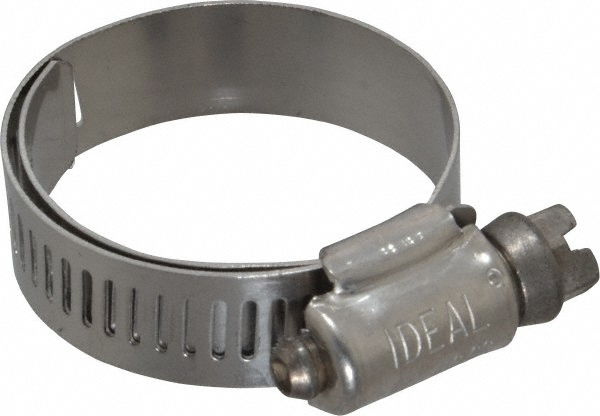 Worm Gear Clamp: SAE 16, 3/4 to 1-1/2" Dia, Stainless Steel Band