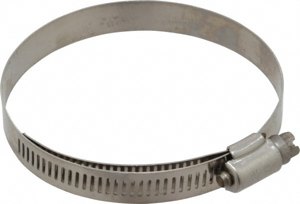 Worm Gear Clamp: SAE 48, 2-9/16 to 3-1/2" Dia, Stainless Steel Band