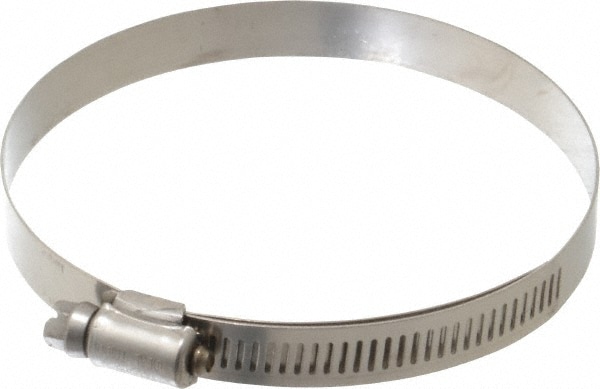 Worm Gear Clamp: SAE 60, 3-5/16 to 4-1/4" Dia, Stainless Steel Band