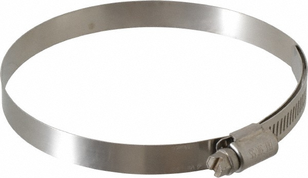 Worm Gear Clamp: SAE 64, 3-9/16 to 4-1/2" Dia, Stainless Steel Band