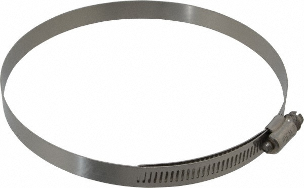 Worm Gear Clamp: SAE 88, 5-1/16 to 6" Dia, Stainless Steel Band