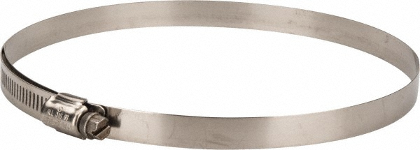 Worm Gear Clamp: SAE 96, 5-9/16 to 6-1/2" Dia, Stainless Steel Band