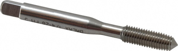 Thread Forming Tap: 1/4-28 UNF, 2B/3B Class of Fit, Plug, High Speed Steel, Bright Finish