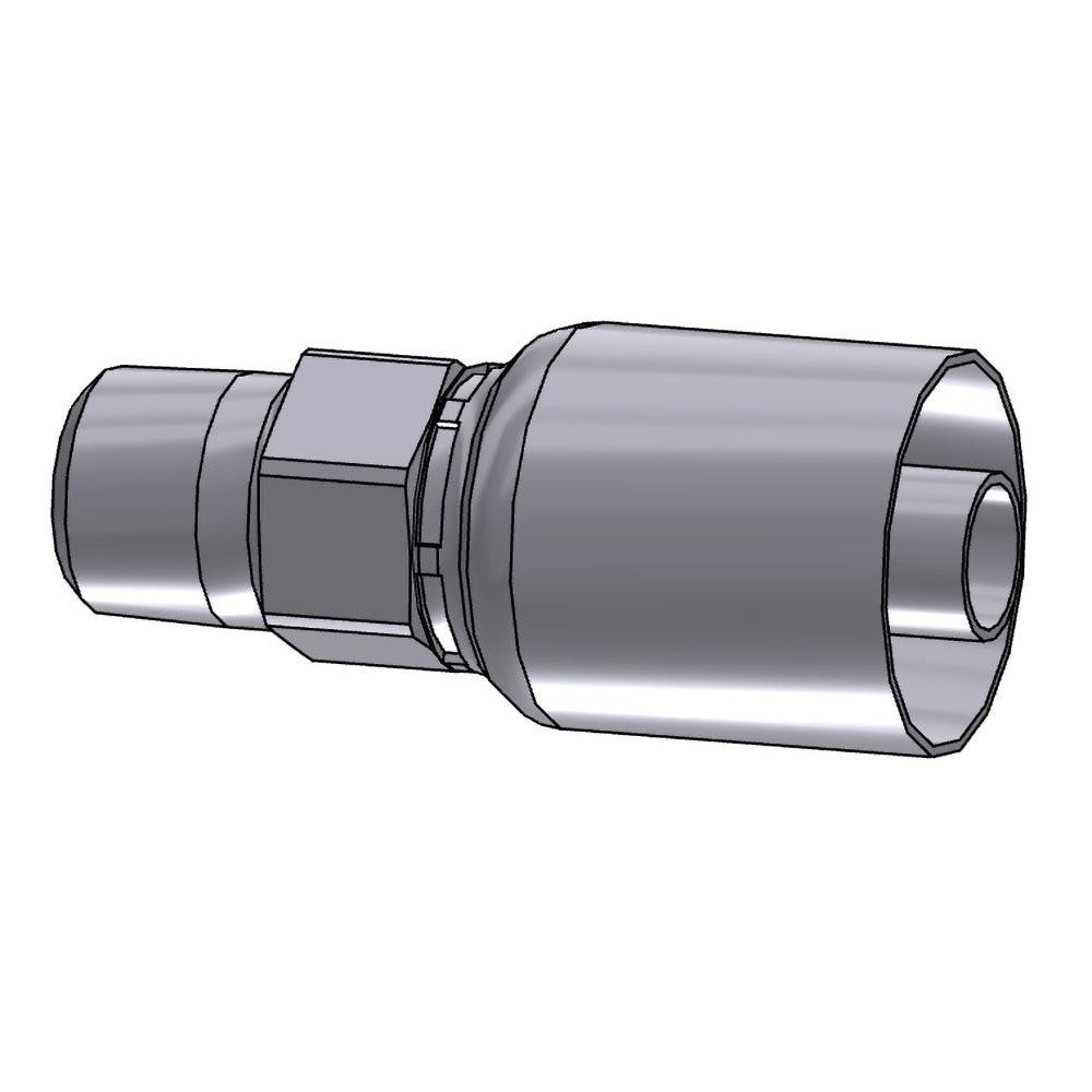 Parker 10143-8-10 Hydraulic Hose Male Rigid Fitting: 0.625" ID, 10 mm, 1/2-14, 10,000 psi Image