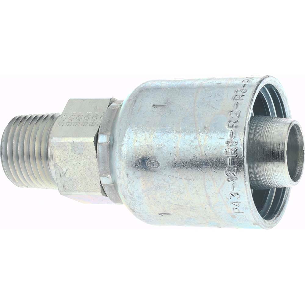 Parker 10143-8-12 Hydraulic Hose Male Rigid Fitting: 0.75" ID, 12 mm, 1/2-14, 7,500 psi Image