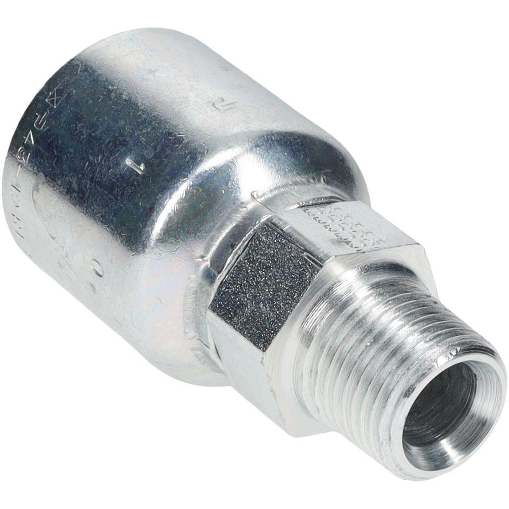 Hydraulic Hose Male Rigid Fitting: 0.75" ID, 12 mm, 1/2-14, 7,500 psi