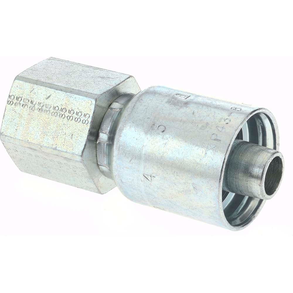 Parker 10243-8-8 Hydraulic Hose Female Rigid Fitting: 0.5" ID, 8 mm, 1/2-14 Image