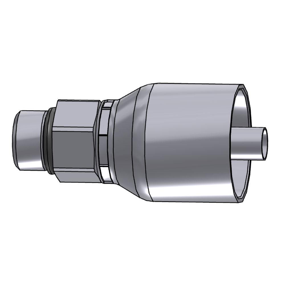 Hydraulic Hose Male Rigid Fitting: 0.375" ID, 6 mm, 3/8"